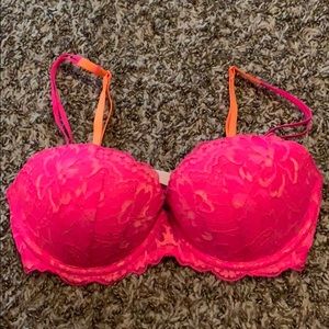 Pink lace bra